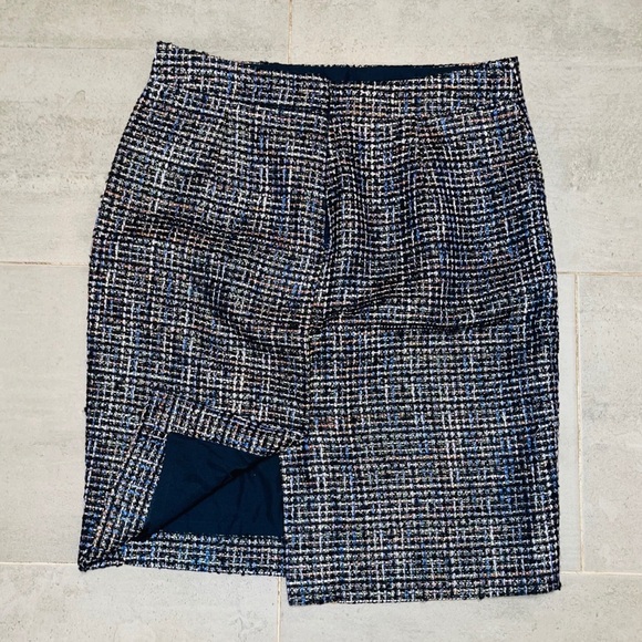J. Crew Tweed Metallic Pencil Skirt Sz4 - Picture 5 of 9